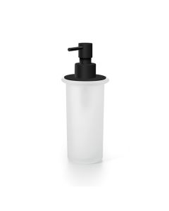 Saon 55006 Freestanding Frosted Glass Soap Dispenser, Matte Black Pump