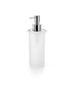 Saon 55006 Freestanding Frosted Glass Soap Dispenser, Polished Chrome Pump