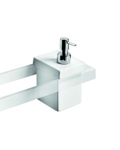 Skuara 52804 Freestanding Ceramic Soap Dispenser, Polished Chrome Pump