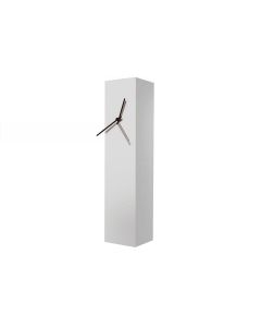 Slab V Wall Clock, White Wood