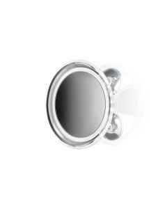 Smile 182 Round Wall Mounted Suction Cup LED Lighted Magnifying Makeup Mirror in Polished Chrome, 5x Magnification