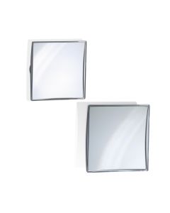 Smile 315/316 Square Wall Mounted Suction Cup Magnifying Makeup Mirror in Polished Chrome, 5x Magnification