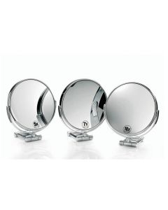 Smile 317 Round Foldable Freestanding Double Sided Magnifying Makeup Mirror in Polished Chrome