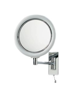 Smile 703 Round Wall Mounted Double Sided LED Lighted Magnifying Makeup Mirror in Polished Chrome, 7x/1x Magnification