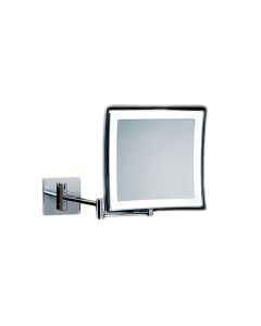 Smile 840-850 Square Wall Mounted LED Lighted Magnifying Mirror in Polished Chrome, 5x Magnification