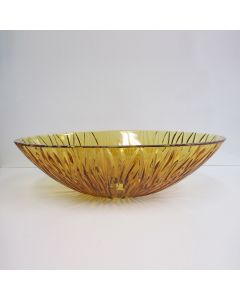 Sole Oval Crystal Vessel Bathroom Sink in Amber, 20.1"