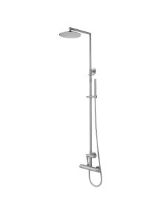 Steel ZCOL 500AC Shower System in Stainless Steel, Includes Shower Head, Hand Shower, Slide Bar, and Rough-in Valve