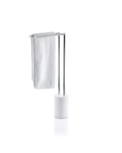 Stone HT 2 Freestanding Towel Rack in Matte White and Polished Chrome