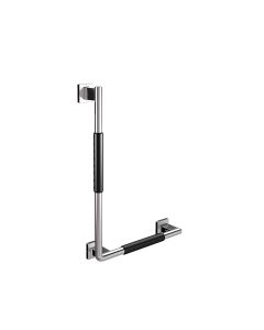 System 3570.212.07 Corner Grab Bar in Polished Chrome, 24.9", with Anti-slip Covering