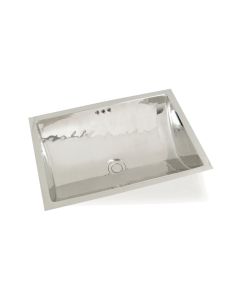 Theo 0350 Rectangular Metal Undermount Bathroom Sink, 19.7"