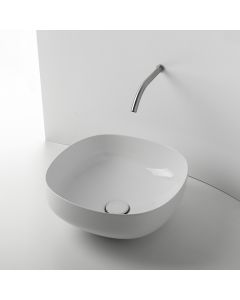 Top 45.45 Round Ceramic Vessel Bathroom Sink, 17.8"