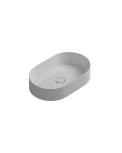 Track 60.38 Oval Ceramic Vessel Bathroom Sink in Glossy White, 23.6"