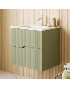 Tulipa C60 Wall Mounted / Floating Bathroom Vanity, Includes Integrated Ceramic Sink, 24.2"