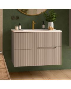 Tulipa C80 Wall Mounted / Floating Bathroom Vanity, Includes Integrated Ceramic Sink, 32.0"