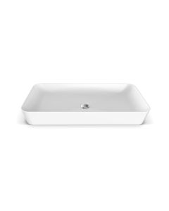Ultra UL 080 Rectangular Ceramic Vessel Bathroom Sink in Glossy White, 31.5"