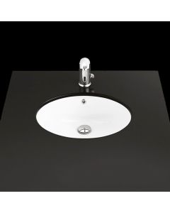 Under TP 214 Oval Ceramic Undermount Bathroom Sink in Glossy White, 22.0"