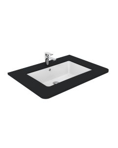 Under TP 760 Rectangular Ceramic Undermount Bathroom Sink in Glossy White, 23.6"