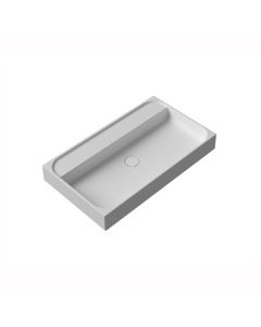 Unit Plus 80A Rectangular Vessel or Wall Mounted Bathroom Sink in Glossy White, With Concealed Overflow, 31.9"