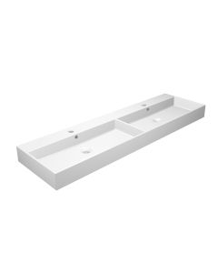 Unlimited 160 Modern Rectangular ADA Compliant Double Vessel or Wall Mounted Bathroom Sink, 63.0"