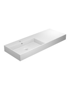 Unlimited LE120 Modern Rectangular ADA Compliant Vessel or Wall Mounted Bathroom Sink, 47.2"
