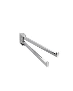 Urban 49.14.01 Double Swivel Towel Bar in Polished Chrome, 14.2"
