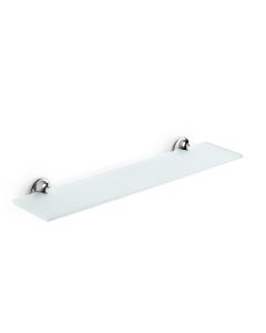 Venessia 5276-79 Wall Mounted Frosted Glass Bathroom Shelf, Polished Chrome