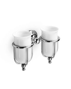 Venessia 52903.29 Wall Mounted Classical Double Toothbrush Holder with Polished Chrome Holder
