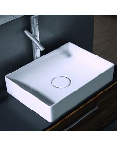 Vision 6050 Rectangular Ceramic Vessel Bathroom Sink, 19.7"