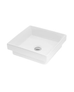 Vision 6240 Square Drop-in Bathroom Sink in Glossy White, 15.7"