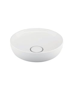 Vision 6342 Round Ceramic Vessel Bathroom Sink in Glossy White, 16.5"