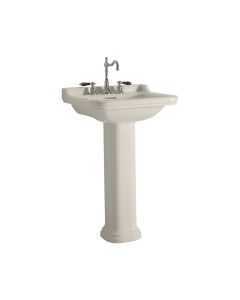 Waldorf 4140+4170 Classical Ceramic Pedestal Bathroom Sink, 23.6"