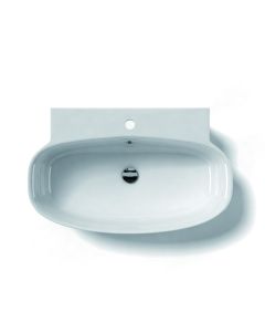 LVO 75W Ceramic Vessel or Wall Mounted Bathroom Sink in Glossy White, 29.5"
