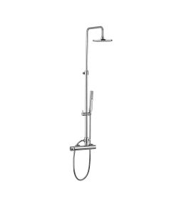 ZCOL 600 Shower System in Polished Chrome, Includes Shower Head, Hand Shower, Slide Bar, and Rough-in Valve