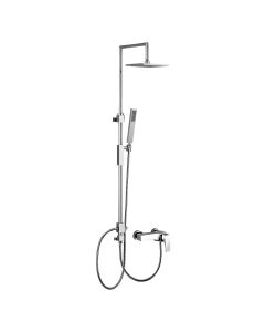 ZCOL 624 Shower System in Polished Chrome, Includes Shower Head, Hand Shower, Slide Bar, and Rough-in Valve