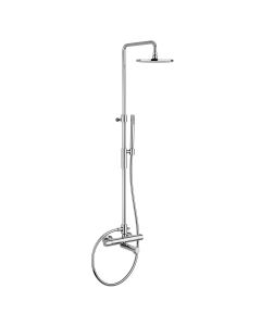 ZCOL 720 Shower System in Polished Chrome, Includes Shower Head, Hand Shower, Slide Bar, and Rough-in Valve