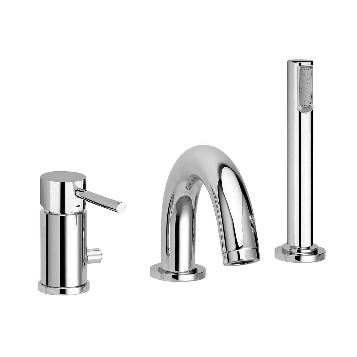 WS Bath Collections Light LIG 040 Three Hole Bath Faucet With Hand