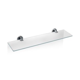 DW BA GLA60 Wall Mounted Clear Glass Bathroom Shelf, Polished Chrome, 23.6"