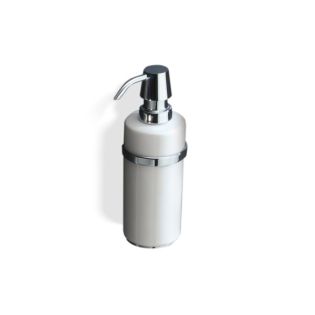 DW 4803 Wall Mounted Ceramic Soap Dispenser with Polished Chrome Holder and Pump