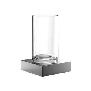 Liaison 1820.001.01 Wall Mounted Clear Crystal Glass Toothbrush Holder with Polished Chrome Holder