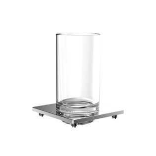 Liaison 1820.001.02 Freestanding Clear Crystal Glass Toothbrush Holder with Polished Chrome Base