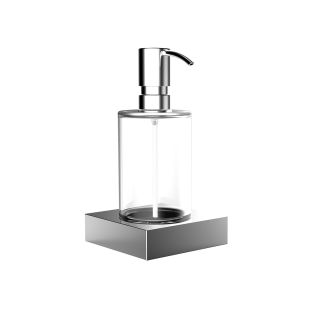 Liaison 1821.001.02 Wall Mounted Clear Crystal Glass Soap Dispenser with Polished Chrome Holder and Pump