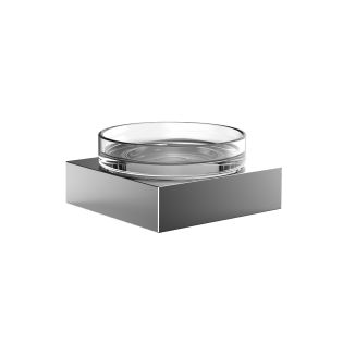 Liaison 1830.001.01 Wall Mounted Clear Crystal Glass Soap Dish with Polished Chrome Holder