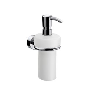 Rondo2 4521.001.02 Wall Mounted White Soap Dispenser with Polished Chrome Holder and Pump