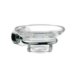 Rondo2 4530.001.00 Wall Mounted Clear Crystal Glass Soap Dish with Polished Chrome Holder