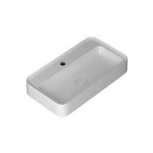 Cameo 90.50 Rectangular Ceramic Trough Vessel or Wall Mounted Bathroom Sink, 35.4"