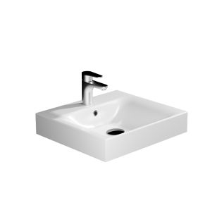 Cento 3530 Rectangular Ceramic ADA Compliant Vessel or Wall Mounted Bathroom Sink in Glossy White, 19.7"