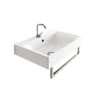 MB-3545 Rectangular ADA Compliant Vessel or Wall Mounted Bathroom Sink in Glossy White, 23.6"