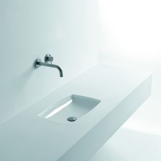 H10 40U 81080 Rectangular Ceramic Undermount Bathroom Sink in Glossy White, 15.7"