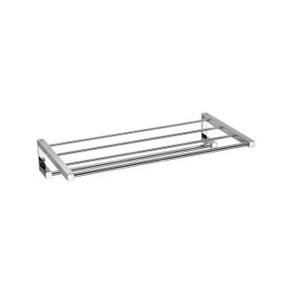 Metric 38.51.10.021 Towel Rack with Integrated Towel Bar in Brushed Stainless Steel, 23.6"