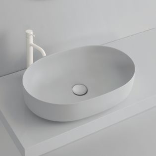 Nolita 5343 Ceramic Vessel Bathroom Sink in Glossy White, 23.6"